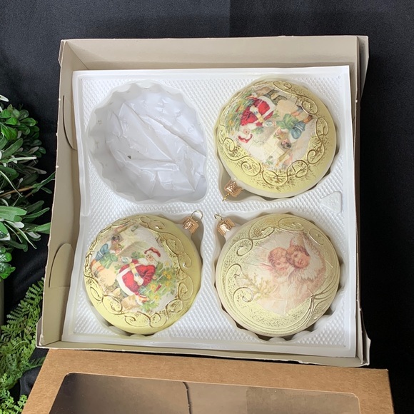 Set of 3 VITBIS hand blown / hand made glass Christmas ornaments made in Poland - Picture 1 of 8